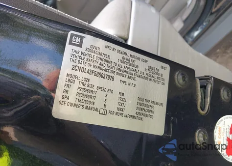 2008 Chevrolet Equinox Lt from USA, damaged, VIN 2CNDL43F586037978